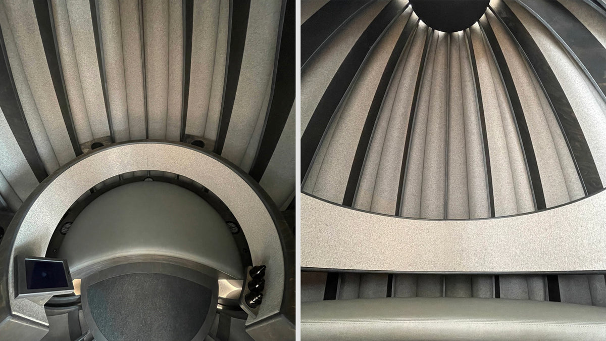 Ribbed ceiling of the Lotus pod