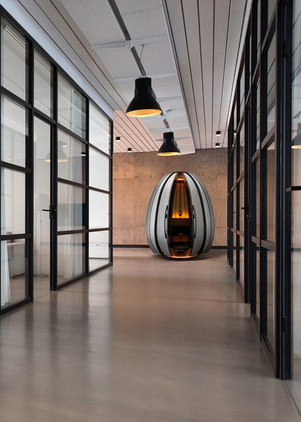 Lotus pod in a modern office corridor